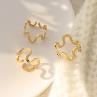Wholesale Jewelry Fashion Geometric 304 Stainless Steel No Inlaid 18K Gold Plated Plating main image 2