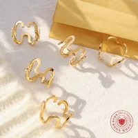 Wholesale Jewelry Fashion Geometric 304 Stainless Steel No Inlaid 18K Gold Plated Plating main image 3