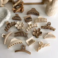 New Milk Tea Coffee Color Clip Elegant Temperament Hairpin Simple Hair Accessories main image 2