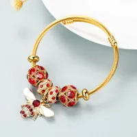 Fashion 304 Stainless Steel Alloy Gold Plated Rhinestones Bracelets In Bulk sku image 1