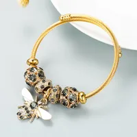 Fashion 304 Stainless Steel Alloy Gold Plated Rhinestones Bracelets In Bulk sku image 3