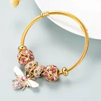 Fashion 304 Stainless Steel Alloy Gold Plated Rhinestones Bracelets In Bulk sku image 4