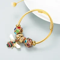 Fashion 304 Stainless Steel Alloy Gold Plated Rhinestones Bracelets In Bulk sku image 5