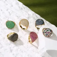 Jewelry Full Diamond Round Ring Open Geometric Zircon Ring main image 1