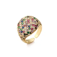 Jewelry Full Diamond Round Ring Open Geometric Zircon Ring sku image 5