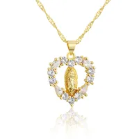 Copper 18K Gold Plated Gold Plated Fashion Plating Zircon Necklace sku image 1