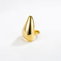 18K Gold Plated Silver Plated 925 Sterling Silver No Inlaid Geometric Wide Band Rings Open Rings Rings main image 2