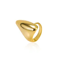 18K Gold Plated Silver Plated 925 Sterling Silver No Inlaid Geometric Wide Band Rings Open Rings Rings main image 5