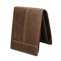 Leather Men's Wallet Rfid Crazy Horse Cowhide Short Wallet Anti-degaussing Retro Casual Coin Purse main image 3