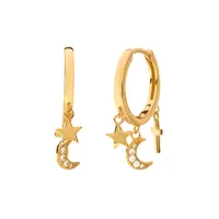 European And American Star Moon Cross Geometric Earrings Diamond Ear Buckle main image 1