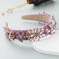 Fashion Shiny Color Crystal Baroque Headband Wholesale main image 3
