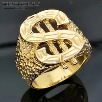 Retro 18k Yellow Gold Plated Men's Car Flower Ring main image 1