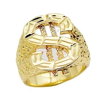 Retro 18k Yellow Gold Plated Men's Car Flower Ring main image 5