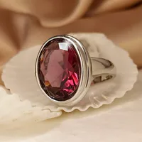 Lady Geometric Metal Plating Artificial Gemstones Women's main image 1