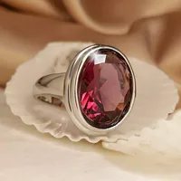 Lady Geometric Metal Plating Artificial Gemstones Women's main image 3