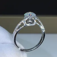 Retro Super Flashing Hearts Arrows Zircon Carat Imitation Moissan Diamond Copper Ring main image 4