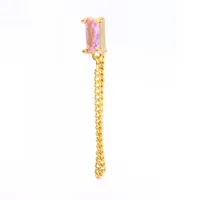 Geometric Rectangular Zircon Earrings Twisting Ball Piercing Studs sku image 1