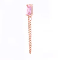 Geometric Rectangular Zircon Earrings Twisting Ball Piercing Studs sku image 2