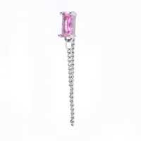 Geometric Rectangular Zircon Earrings Twisting Ball Piercing Studs sku image 3