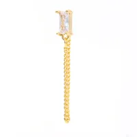 Geometric Rectangular Zircon Earrings Twisting Ball Piercing Studs sku image 4
