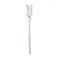Geometric Rectangular Zircon Earrings Twisting Ball Piercing Studs sku image 6