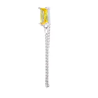 Geometric Rectangular Zircon Earrings Twisting Ball Piercing Studs sku image 9