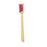 Geometric Rectangular Zircon Earrings Twisting Ball Piercing Studs sku image 10