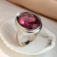 Lady Geometric Metal Plating Artificial Gemstones Women's sku image 1