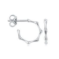 925 Silver Personality Bamboo Joint Fashion Exaggerated Earrings main image 5