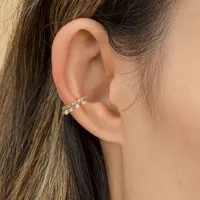 Korean Tassel 18k Real Gold Copper Ear Clip Wholesale main image 3