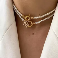 Wholesale Jewelry Fashion Letter Imitation Pearl Freshwater Pearl Copper Necklace main image 5