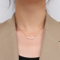 Wholesale Jewelry Pearl 304 Stainless Steel 18K Gold Plated Plating Necklace main image 2