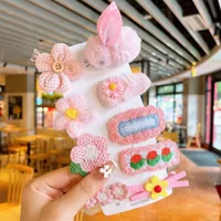 Children's Hair Accessories Cute Duckbill Clip Plush Rabbit Female Cartoon Hair Clip sku image 2