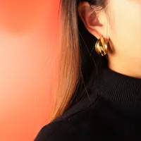 Fashion Geometric 304 Stainless Steel 18K Gold Plated Earrings sku image 2