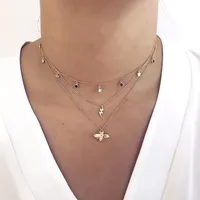 S925 Sterling Silver Heart Star Round Zircon Exquisite Zircon Necklace main image 3