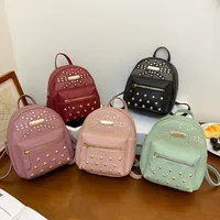 Autumn New Product  Bag Solid Color Diamond-studded Zipper Backpack main image 1