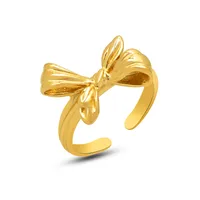 Wholesale Jewelry Fashion Bow Knot 304 Stainless Steel No Inlaid 18K Gold Plated Plating main image 5