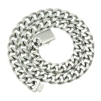 Hip-hop Punk Glossy Stainless Steel Spring Clasp Cuban Chain Trendy Necklace main image 1