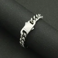 Hip-hop Punk Glossy Stainless Steel Spring Clasp Cuban Chain Trendy Necklace main image 2