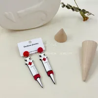 Halloween New Acrylic Syringe Earrings Wholesale main image 2