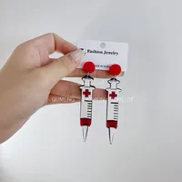 Halloween New Acrylic Syringe Earrings Wholesale main image 4