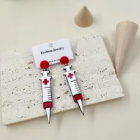 Halloween New Acrylic Syringe Earrings Wholesale main image 5