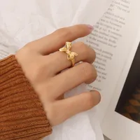 Wholesale Jewelry Fashion Bow Knot 304 Stainless Steel No Inlaid 18K Gold Plated Plating sku image 1
