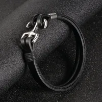 Retro Geometric 304 Stainless Steel Pu Leather Polishing Unisex main image 2
