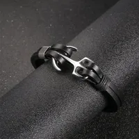 Retro Geometric 304 Stainless Steel Pu Leather Polishing Unisex main image 3