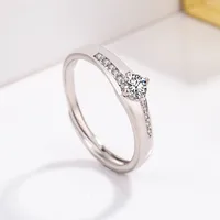 Korean Version Of Diamond-encrusted Zircon Copper Couple Rings main image 3