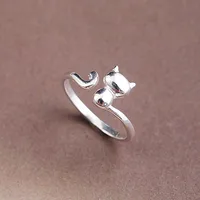 Cute Creative Small Animal Cat Open Copper Ring main image 2