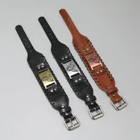 Retro Viking Pattern Cowhide Bracelet Personalized Woven Men's Leather Bracelet main image 4
