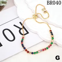 Fashion Geometric Copper Artificial Gemstones Bracelets In Bulk sku image 5