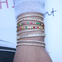 Fashion Geometric Copper Artificial Gemstones Bracelets In Bulk main image 2